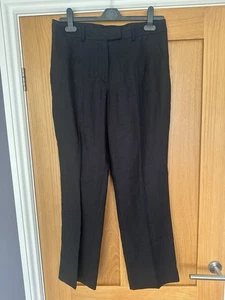 Jaeger Ladies Black Linen Trousers. Uk Size 10 - Picture 1 of 4