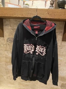 Vintage Hard Rock Cafe London Embroidered Hoodie Jacket Mens XXL NICE! - Picture 1 of 15