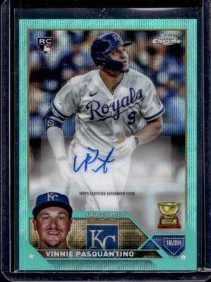 2023 Topps Chrome Update Vinnie Pasquantino Auto RC Aqua Wave Refractor #160/199 - Image 1 of 2