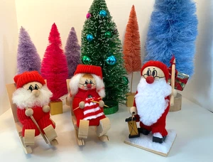 Juego de 3 Ljungstroms suecos vintage arte popular escandinavo decoración navideña - Imagen 1 de 19