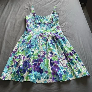 Lauren Ralph Lauren Dress Women's Size 12 Floral Summer Pocket Beach Tropics - Picture 1 of 6