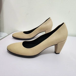 Ecco elegante Damen-Pumps Shape 75 Blockabsatz beige neu Größe 41 US 9,5 - Bild 1 von 24