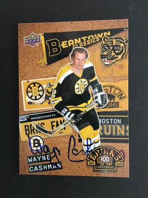 WAYNE CASHMAN #BC-17 AUTOGRAPHED 2023/24 U.D. BRUINS BEANTOWN CLASSICS CARD - Image 1 of 2