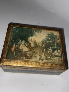 Caja de madera dorada florentina italiana  - Imagen 1 de 8