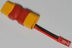 XT60 Connector with in-line JST Male Connector / Adapter - 5CM / 20awg Wire - Picture 1 of 10