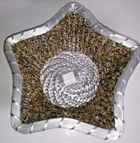 Star Beaded Basket Seed Beads Multicolor Made in India Cover