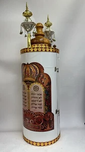 Torahetui gebraucht Sefer Torah Rollenetui Cover israelisches Holz Geschenk Judaica - Bild 1 von 4