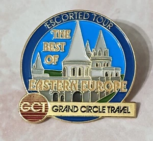 Eastern Europe Enamel Lapel Hat Pin Grand Circle Travel Tour Pearl Of The Danube - Picture 1 of 3