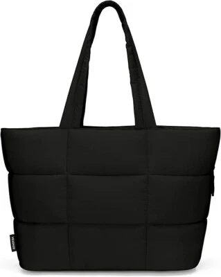 Bolso para Mujer, Bolso de Mano Grande Acolchado Hinchado con Bolsillos Laterales, Ligero Debe Foto 1 de 2