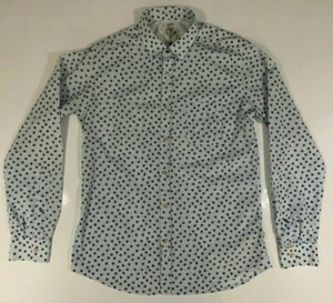 Diesel Industry Long Sleeve Blue & White Shirt Mens Medium Slim Fit Spots Floral - Picture 1 of 11