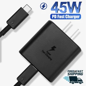 45W Super Fast Wall Charger Plug W/ 6ft USB-C Cable For Samsung S22 S23 S24 S25 - Picture 1 of 10