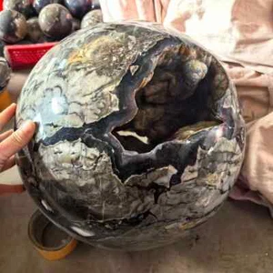 Bola de cristal Reiki esfera cuarzo ágata roca volcánica natural 112 lb superior - Imagen 1 de 19