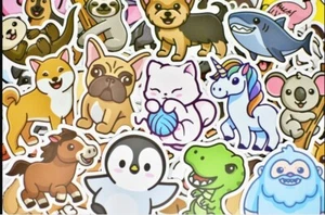 50 Animal Waterproof Vinyl Stickers for Hydro Flask Laptop Car Bumper Luggage - Picture 1 of 3