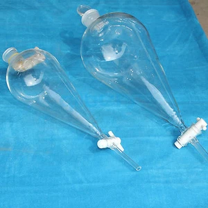 Embudo separador en forma de pera con tapón estándar de 60-2000 ml con tapa de freno de PTFE - Imagen 1 de 12