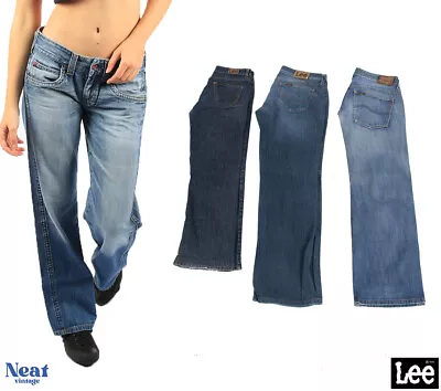 Jeans Denim Da Donna Vintage Lee Vita Bassa Vestibilità Regolare Gamba Larga W26 W27 W28 W30  • 35.14€