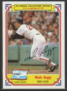 Wade Boggs 1984 Topps Drake's Big Hitters #2  Boston Red Sox  Hall of Fame  #1