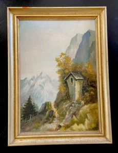 Gemälde - Bildstock im Gebirge signiert - Picture 1 of 6