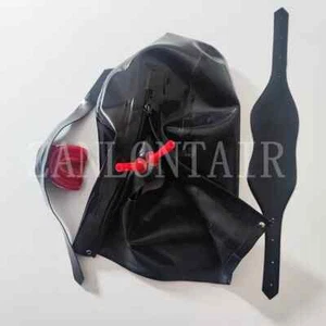 Latex Rubber Hood Nose Tube Mouth Teeth Gag Plug | Eyeshade, Open Eyes Mouth L - Picture 1 of 2