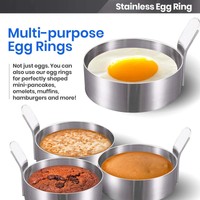2/4/6 Pcs Kitchen Omelette Mould Cooking Round Pancake Shaper Egg Frying Mold US