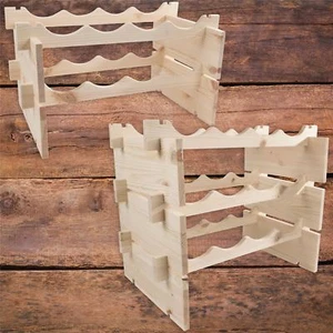 Soporte modular de almacenamiento de vino de madera / capacidad de 8 o 12 botellas / pino natural - Imagen 1 de 16