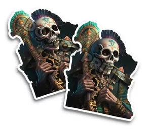 Day of the Dead stickers 2 pack of Dia de los Muertos Decals Sugar Skull #34003 - Picture 1 of 2