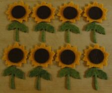 pRiMiTiVe Wool Felt Die Cut Shapes~Penny Rug~Applique~8 Sunflowers