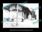 OLD 8x6 HISTORIC PHOTO OF FLETCHER OHIO THE RAILROAD DEPOT STATION c1920