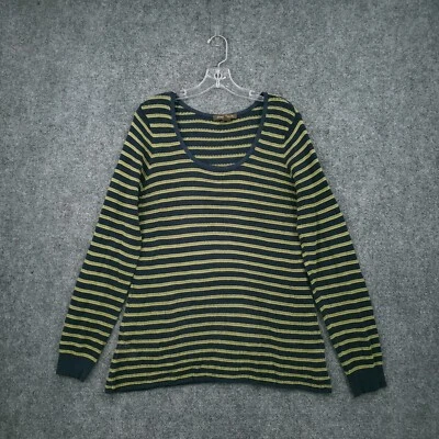 Tommy Bahama Sweater Womens L Large Green Striped Open Knit Long Sleeve Pullover - Image 1 of 4