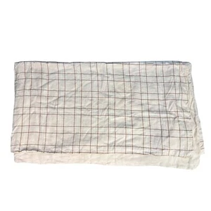 WEST ELM Heather Taylor Home Open Plaid European Flax Linen Duvet Cover KING EUC - Picture 1 of 7