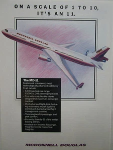 11/1991 PUB MCDONNELL DOUGLAS MD-11 AIRLINER AVION FLUGZEUG ORIGINAL AD - Picture 1 of 1
