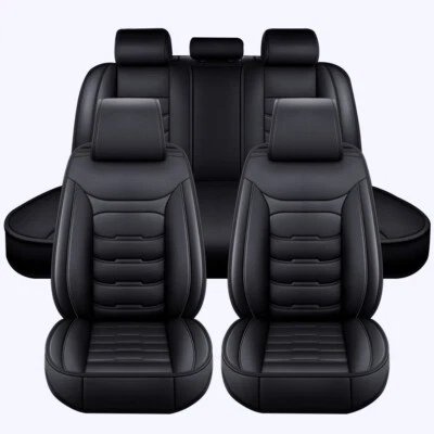 Leather Car Seat Cover Front Rear Back Full Set For Toyota Camry 2004-17 LE XLE Foto 1 de 4