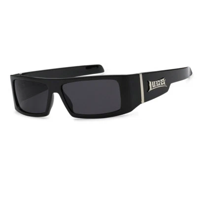 LOCS Motorcycle Biker Sport Cholo OG Style Mens Designer Sunglasses - Black LC33 - Image 1 of 4