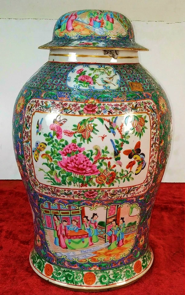 GRAN JARRÓN CON TAPA. PORCELANA CHINA. FAMILLE ROSE. CANTÓN. CHINA.XVIII-XIX Foto 1 de 1