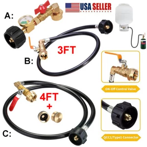Propane Refill Adapter Hose QCC1 with ON-Off Control Valve for 1Lb To 20Lb Tank - Picture 1 of 33