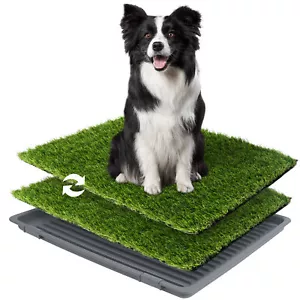 Dog Grass Pad with Tray: Reusable Training Pad 2/3-Pack Indoor Puppy Toilet Mat - Picture 1 of 13
