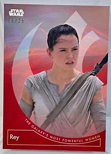 2022 TOPPS STAR WARS THE GALAXY'S MOST POWERFUL WOMEN #3 REY #/25 RED #01/25 - Picture 1 of 2