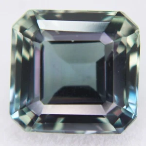 Piedra preciosa suelta con forma de esmeralda natural certificada alejandrita de 11-14 quilates cambio de color - Imagen 1 de 4