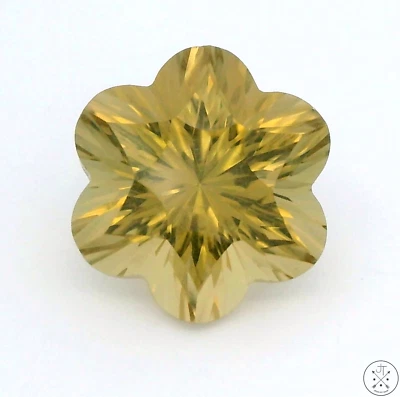 7.80 Carat Lemon Quartz 14 x 14 Fantasy Flower Natural Gemstone - Image 1 of 4