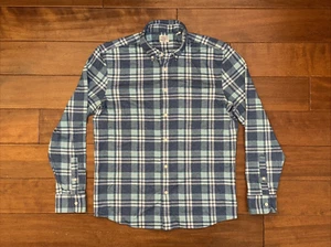 Faherty Shirt Mens Large Blue Flannel Button Down Plaid Coastline Knit Check - Picture 1 of 20