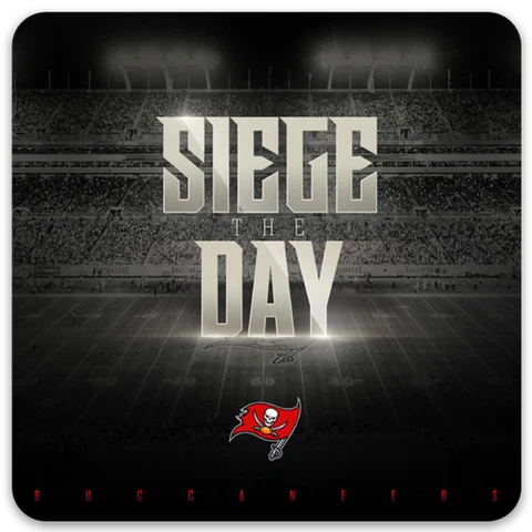 Tampa Bay Buccaneers "Siege The Day" NFL Field Photo Type logo MAGNET Cover