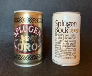 2 lattine birra Splügen Oro e Splügen Bock anni 80 sigillate vuote da collezione - Foto 1 di 6