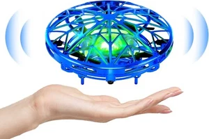 MINI DRON CONTROLADO A MANO KIZPLAYS AZUL INTERACTIVO UFO JUGUETE CONTROL REMOTO - Imagen 1 de 8