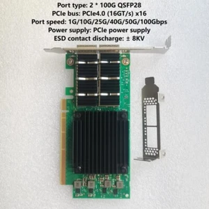 PCIe x16 dual port 100G QSFP28 Ethernet network adapter - Picture 1 of 9