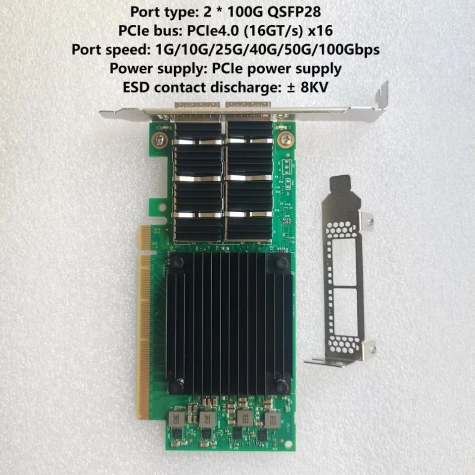 PCIe x16 dual port 100G QSFP28 Ethernet network adapter - Image 1 of 4
