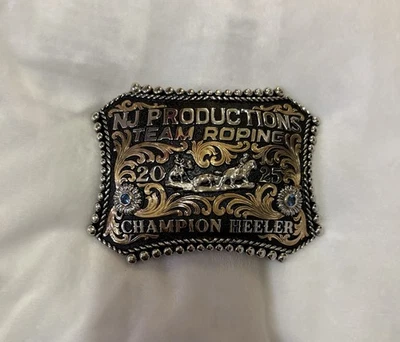 Trophy Rodeo Champion Пряжка на Ремень Команда Roper Roping Header Heeler - Изображение 1 из 2