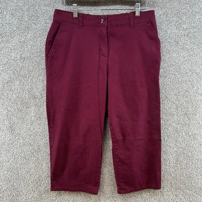 Karen Scott Women's Cropped Pants Size 12 Petite Red Mid Rise Straight Leg - Image 1 of 4