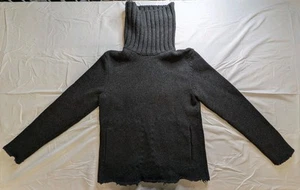Vintage Yves Saint Laurent Turtle Neck Alpaca Wool Gray Knitted Sweater Size S - Picture 1 of 14
