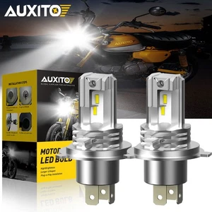 1 Pair H4 9003 LED Bulbs Hi-Lo Beam White Motorcycle Headlight High Power 6000K - Picture 1 of 10