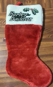 Medias de Navidad de peluche Harley Davidson 1998 vintage Cavanagh 8,5"x 18,5" rojas - Imagen 1 de 4