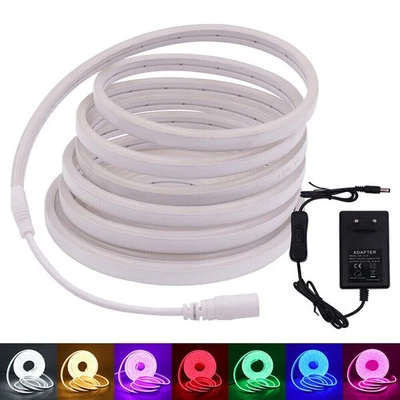 12V LED Strip Neon Flex Rope Light Waterproof Flexible Outdoor Lighting +UK Plug - Image 1 of 4